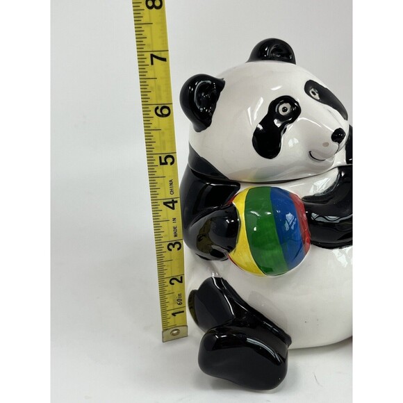 Vintage OCI Omnibus‎ 1983 Fitz & Floyd Panda Small Cookie Jar With Ball - Picture 11 of 15